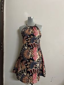 Boho Print Halter Neck Mini Dress