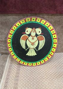 Hand-Painted Elephant Decor Wood Plate