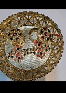 New Combo Haldi Kumkum Pooja Thali Pack Of 3