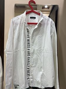 Men's White Graphic Print Casual Shirt