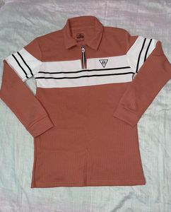 Men's Striped Collared Polo Shirt
