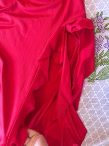 Chic Strapless Red Ruffled Mini Dress