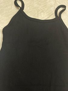 Black Spaghetti Strap Stretchable Midi Dress