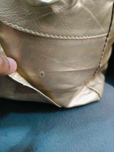 Chic Gold Tote Bag with Bow Accent