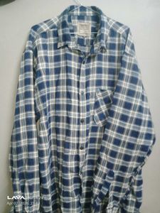 Classic Blue Plaid Flannel Shirt