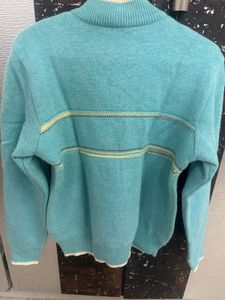 Cozy Blue Snowflake Quarter Zip Sweater