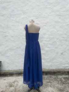 Elegant Royal Blue One-Shoulder Maxi Dress