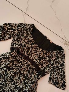 Chic Black &amp; White Floral Print Dress