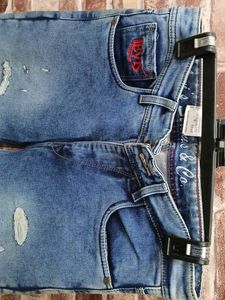 Men's Distressed Blue Jeans