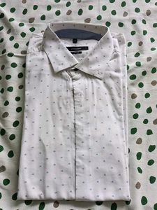 Sevensigns Dress Shirt - White w/ Blue Dots