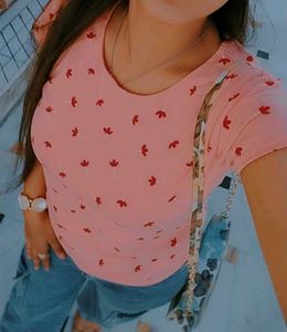Cute Pink Floral Print Top 2 tshirt