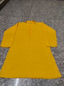 Yellow Cotton Kurta Set