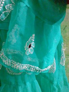 Aqua Embroidered Tunic Top