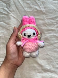 Crocheted miffy Bunny Keychain