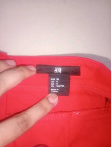 H&amp;M Red A-Line Skirt