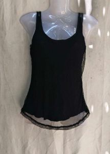 Stylish Black Mesh Tank Top