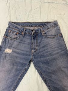 Men's Blue Distressed Denim Jeans
