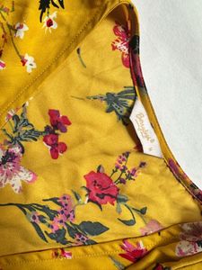 Yellow Floral Wrap Dress