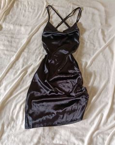 Sexy Cowl Neck Satin Dress