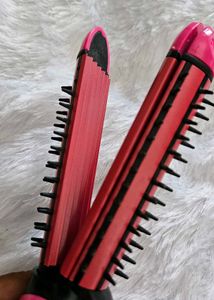 NOVA Pink Hair Straightener Brush 3 in 1