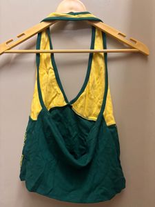 Yellow &amp; Green Graphic Halter Top