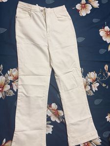 KRAUS Cream Wide Leg Pants