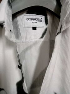 Abstract Print Button-Up Shirt