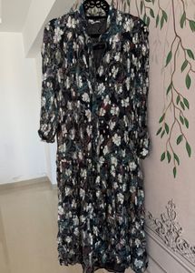 Boho Floral Print Midi Dress