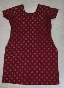 Maroon Printed Kurta with Pants