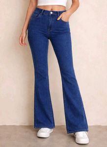 Flared Blue Denim Jeans