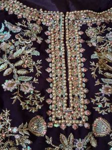Elegant Purple Embroidered Suit
