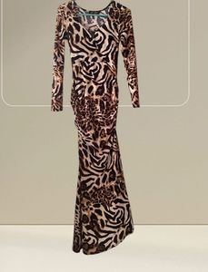 Animal Print Bodycon Maxi Dress