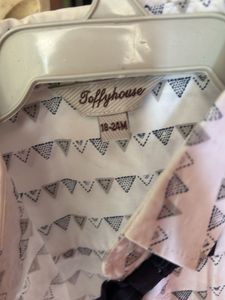 Cute Boys White Shirt with Pattern