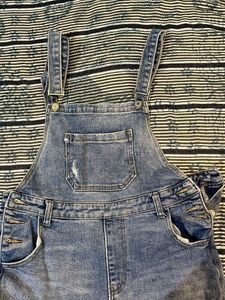 Distressed Denim Overalls