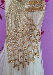 Elegant Cream Embellished Gown