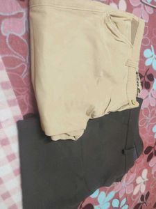 Khaki & Brown Pants Set