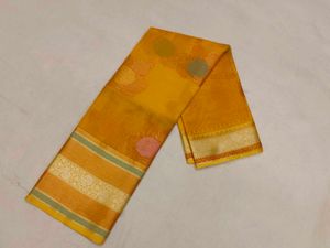 Banarasi Organza Vibrant Orange Saree with Floral