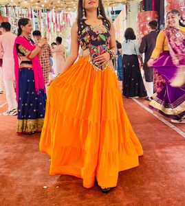 Navratri Orange Lehenga Choli Set