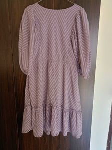 Chic Lavender Chevron Print Dress