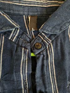 Striped Blue Button-Up Shirt