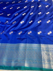 Blue Soft Silk Allover Booti Saree