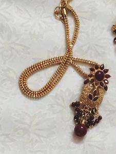 1gm Gold plated Ruby Jadau Kundan Set