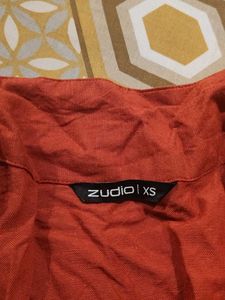 Orange Sleeveless Top with Tie Detail