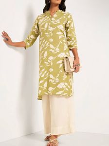Green Floral Kurta