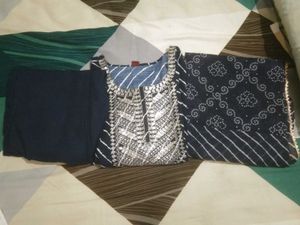 Navy Blue Kurta Set with Dupatta