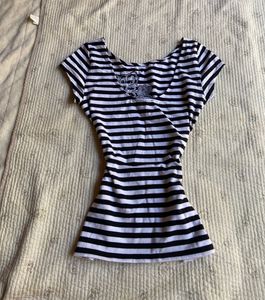 y2k stripped fitted vintage top