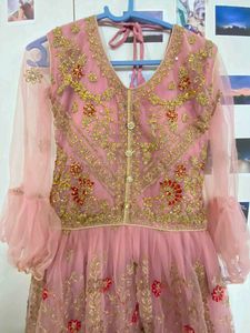 Elegant Pink Embroidered Dress