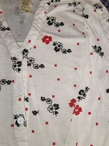 White floral cotton Kurta