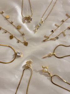 Elegant Gold Tone Necklaces Set