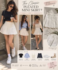 White Pleated Tennis Skirt